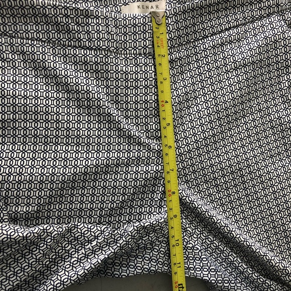 Kenar Womens Size 8 Capri Ankle Crop Pants Blue Geometric Print Career Work - Picture 5 of 9